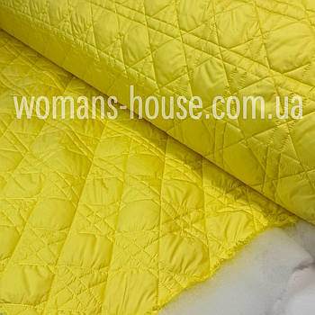 Плащівка стьобана двостороння матова Тропа Dior Наповнювач мікропух 100 гм щільність Жовтий