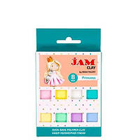 Набір полімерної глини Jam Clay, 8 кольорів по 20 гр Пастель "Princess" Rosa