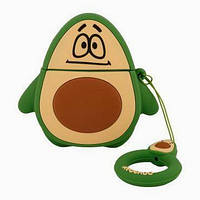 Чохол силіконовий 3D для AirPods захисний з оригінальним дизайном протиударний сумний авокадо