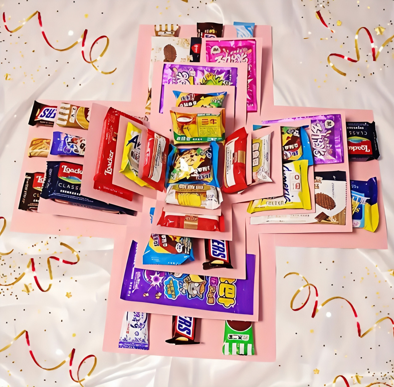 Коробки для подарунків сюрпризів самозбірні набір 5 шт. (без наповнення) 5 кольори, фото 1