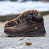 Зимові чоловічі шкіряні черевики, кросівки коричневі утеплені з натуральної шкіри на хутрі на зиму для чоловіків, розмір 40-45, фото 3