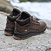 Зимові чоловічі шкіряні черевики, кросівки коричневі утеплені з натуральної шкіри на хутрі на зиму для чоловіків, розмір 40-45, фото 5