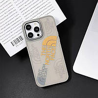 Чохол The North Face для iPhone 12 Pro Max сірий матовий із принтованим логотипом