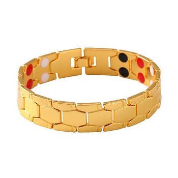 Магнітний браслет для здоров'я Type D2 20 см золотистий