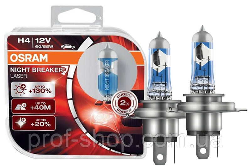 Автомобільна галогенова лампа NIGHT BREAKER LASER NBL 64193NBL Н4 (виробництво OSRAM, Німеччина)