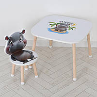 Дитячий столик зі стільчиком M 502-6, Бегемот