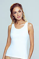 Женская классическая бельевая майка из хлопка белого цвета с широкой бретелькой, модель Clarissa Eldar