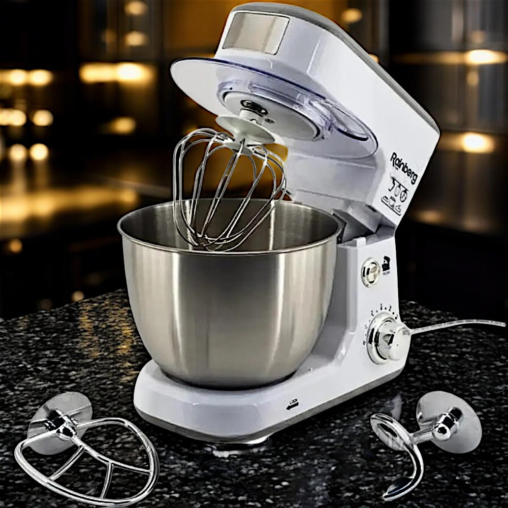 Планетарний тістоміс Rainberg 3200Вт Тістоміс 5л чаша Настільний кухонний міксер К2, фото 1