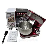 Потужний тістоміс Zepline 3500Вт Універсальний міксер 4в1 Тістоміс з 6л чашою Кухонний міксер з 3 насадками К2, фото 9