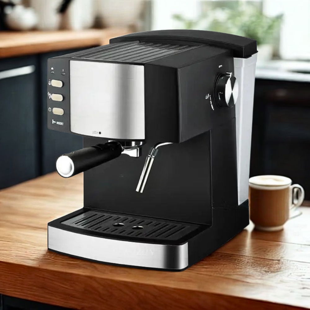 Кавомашина Rainberg 2200Вт Домашня кавомашина Кавоварка на 2 чашки Ріжкова кавоварка К2, фото 1