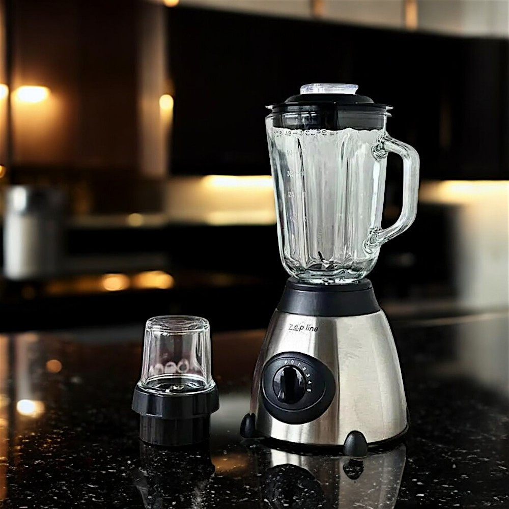 Стаціонарний кухонний блендер Zepline 1500Вт Потужний блендер з кавомолкою Блендер 2в1 К2, фото 1