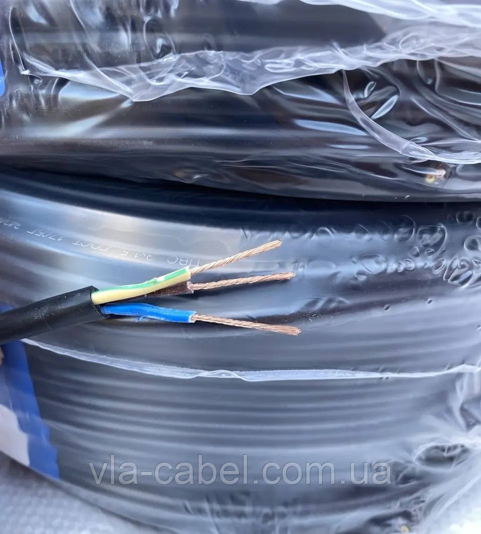 Кабель провід ПВС 3х1.5 чорний, мідний круглий Одеса ГОСТ (кратно 5м), фото 1