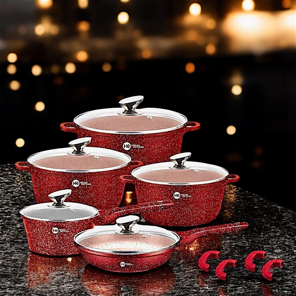 Кухонний набір Higher Kitchen Набір посуду на 12 предметів Набір каструль для всіх плит К2, фото 1