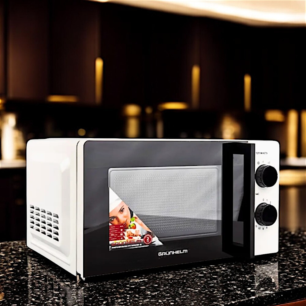 Компактна мікрохвильовка Grunhelm Мікроволновка 20л Німецька мікрохвильовка 6 рівнів потужності К2, фото 1
