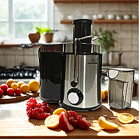 Соковижималка Crownberg 1000Вт Електрична соковижималка з 3 швидкостями Соковитискач для цілих фруктів К2