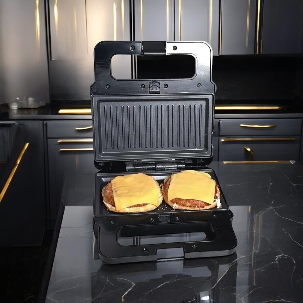 Мультмейкер 6в1 Rainberg Потужна вафельниця 2200Вт Контактний гриль з антипригарними змінними пластинами К2, фото 1