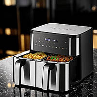 Містка аерофритюрниця 12л Zepline Безмасляний аерогриль на дві чаші Якісна мультипіч К2