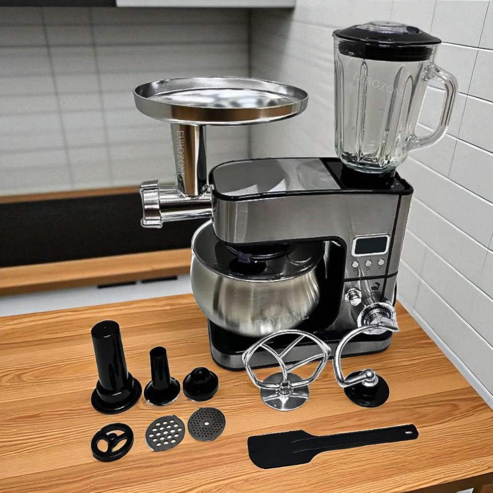 Кухонна машина Rainberg 3в1 К2 Комбайн кухонний 4200Вт Тестомес-миксер 6л Стаціонарний блендер М'ясорубка, фото 1