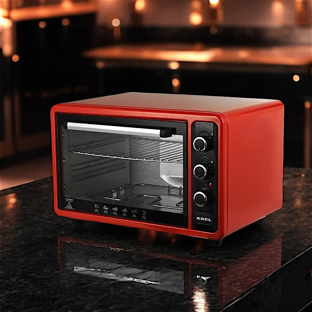 Електропіч Asel 1300Вт Електродуховка на 40л Духовка з 3 режимами Настільна духовка для випікання К2, фото 1