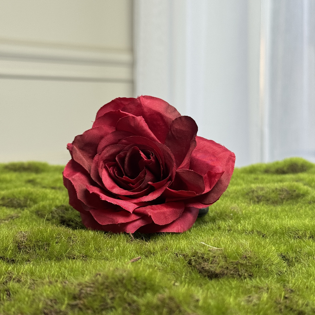 Троянда Гала бордова голівка штучна |Д-8 см | В-5 см |25 шт. в упаковці, фото 1