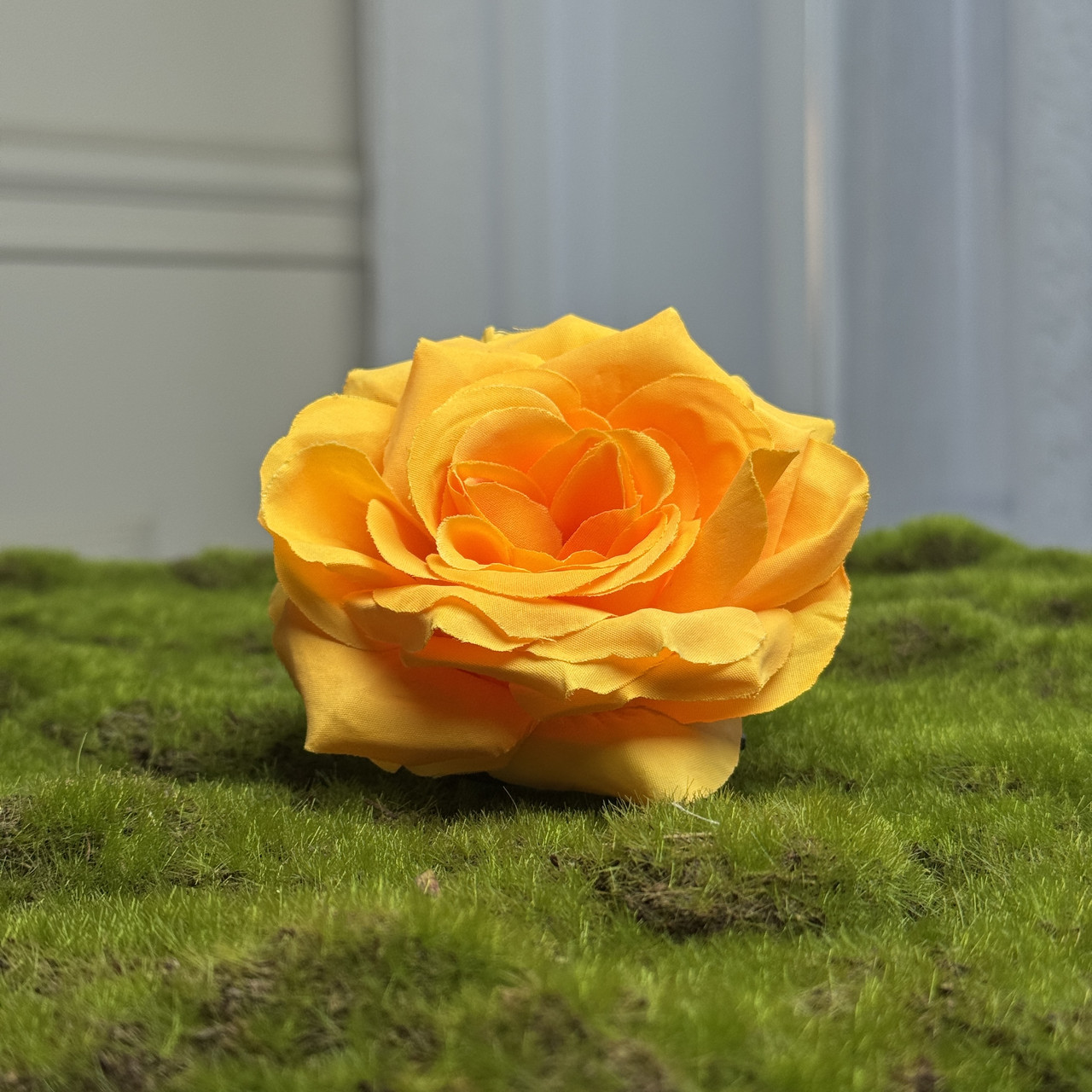 Троянда Гала жовта голівка штучна |Д-8 см | В-5 см |25 шт. в упаковці, фото 1