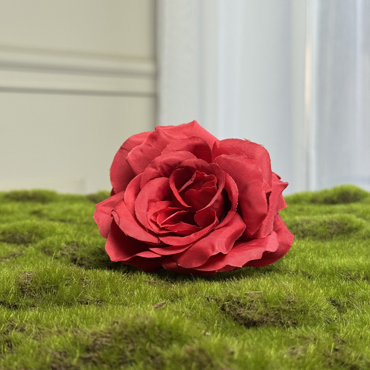 Троянда Гала червона голівка штучна |Д-8 см | В-5 см |25 шт. в упаковці, фото 1