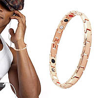 Магнітний браслет для здоров'я Type D4 19 см рожевий, фото 5