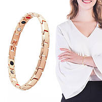 Магнітний браслет для здоров'я Type D4 19 см рожевий, фото 4