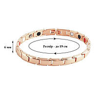 Магнітний браслет для здоров'я Type D4 19 см рожевий, фото 3