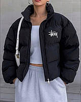 Зимова жіноча дута куртка пуховик Stussy (плащівка + синтепон 250 + підкладка)