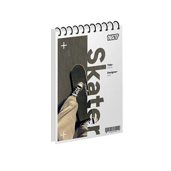 Зошит для записів Yes А6/80 у клітинку на спіралі "Skater" 152302 G-Rich