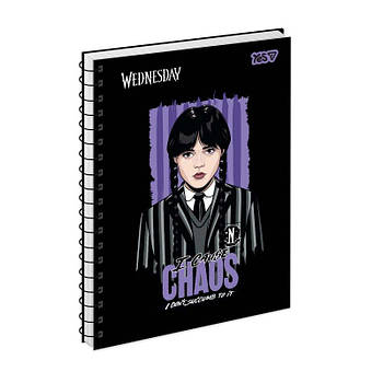Зошит для записів Yes А5/80 клітка бокова спіраль "Wednesday.Chaos" 152298 G-Rich