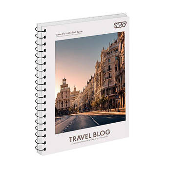 Зошит для записів Yes А5/80 клітка бокова спіраль "Travel" 152288 G-Rich