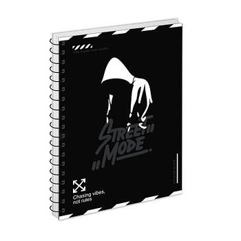 Зошит для записів Yes А5/80 клітка бокова спіраль "Street mode" 152303 G-Rich