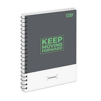 Зошит для записів Yes А5/80 клітка бокова спіраль "Stay cool today" 152278 G-Rich