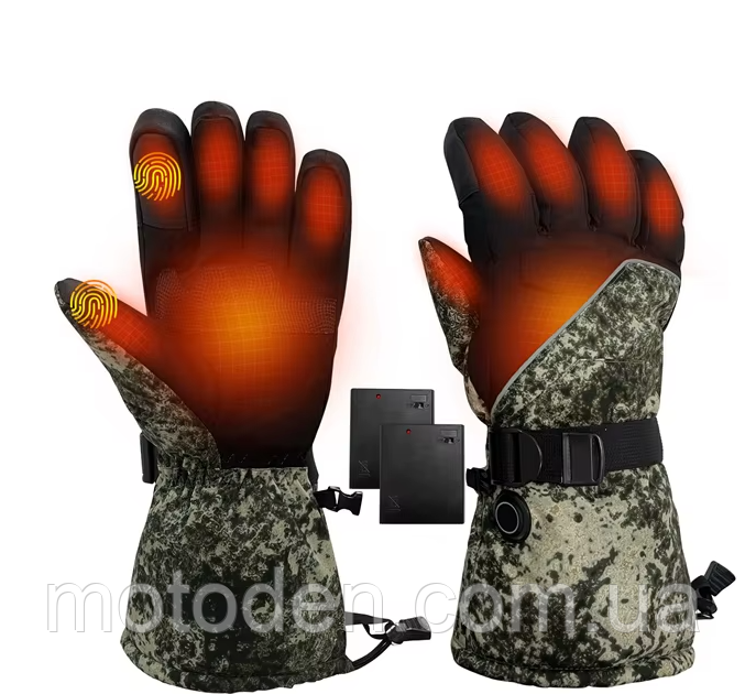 Рукавички з підігрівом унісекс водонепроникні 45-53 ° с. Універсальний розмір, фото 1