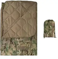 Ковдра тактична кемпінгова з чохлом — Multicam — 150 × 200 см (KT7001006) — з кнопками для використання під пончо