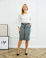 Спідниця жіноча з теплої костюмної тканини сіра