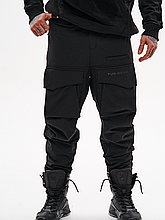 Карго штани з нейлону на мікрофлісі "Одін", чорний