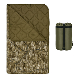 Ковдра тактична кемпінгова з чохлом — Dense forest — 150 × 200 см KT7001012 — з кнопками для використання під пончо