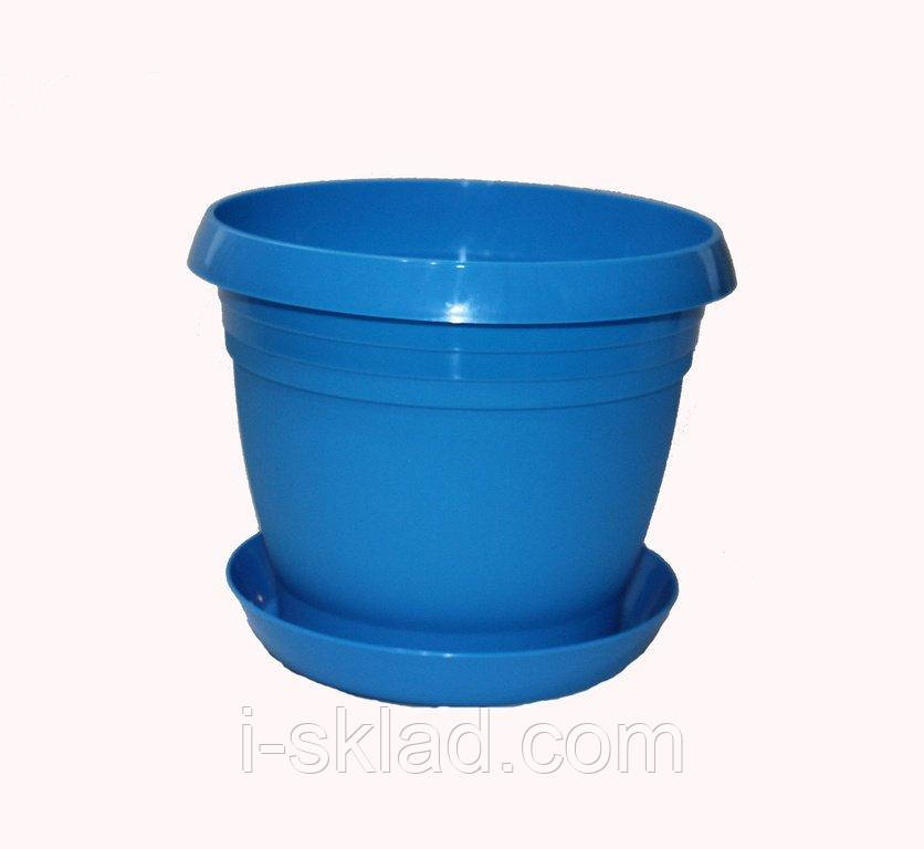 Горщик для квітів Квітник Перлина 22 см з підставкою Фиалка