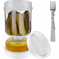 Банку з кришкою у формі пісочного годинника для зберігання соління та оливок