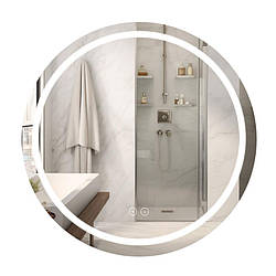 Дзеркало Qtap Mideya (MI6) R900 з LED-підсвіткою Touch, з антизапотіванням, димером, регумацію QT2078NCR9090W