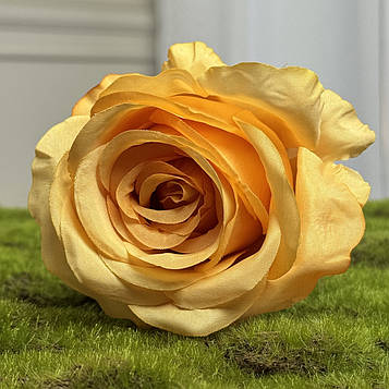 Троянда штучна помаранчевий Memory, Троянда діаметром 9 см, Штучна троянда для декору, Троянда штучна