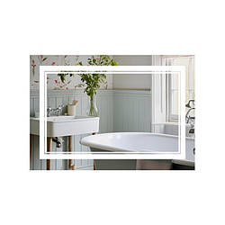 Дзеркало Qtap Cardinal (CA1) 800х600 з LED-підсвіткою Touch, з антизапотіванням, з димером, темп. кольору (3000-6500K) Reverse