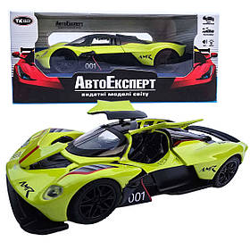 Машинка метал Aston Martin Valkyrie Астон Мартін зелена 1:32 світло звук 16*7,5*4см (31614)