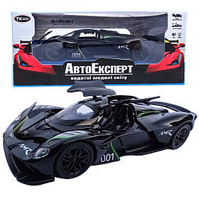 Машинка метал Aston Martin Valkyrie Астон Мартін чорна 1:32 світло звук 16*7,5*4см (31614)