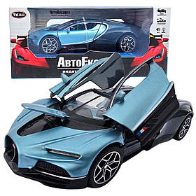 Машинка метал Bugatti Chiron Бугатті синя 1:32 світло звук 16*7,5*4см (22805)