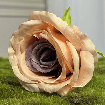 Троянда штучна какао Memory, Троянда діаметром 9 см, Штучна троянда для декору, Троянда штучна