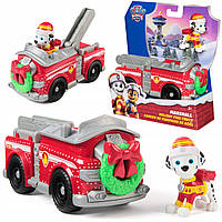 Paw Patrol Holiday Fire Truck Marshall Щенячий патруль святковий рятувальний автомобіль з водієм Маршал